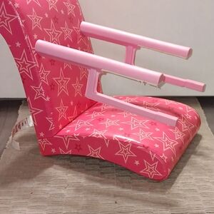American Girl Pink Star-Print Doll Booster Seat with Light Pink Armrests